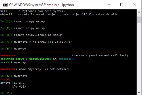 Creating an Array using SciPy