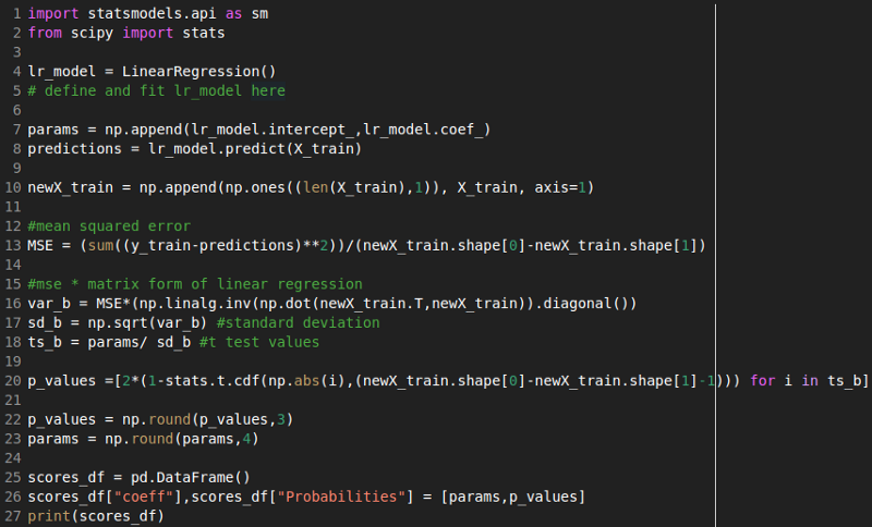 Linear regression in hot sale python from scratch