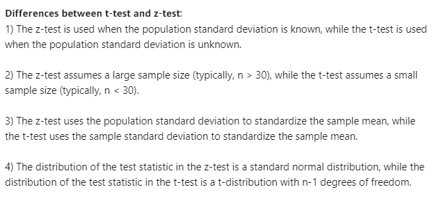 When to Use Z Test Vs. T Test